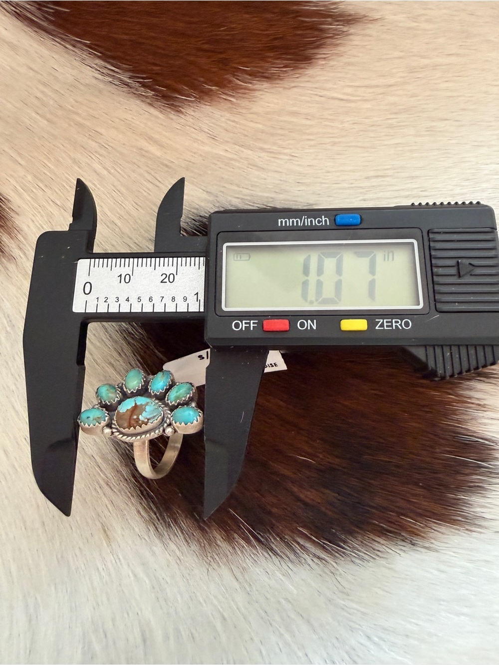 ❤️ Number 8 Mine & Mojave Turquoise Half Cluster Adj Sterling 925 Statement Ring - Picture 14 of 16